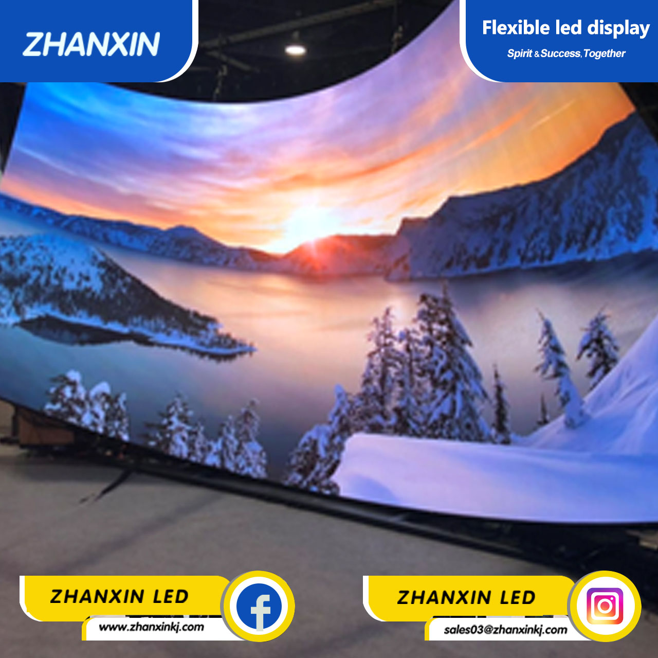 High quality full color custom flexible LED display|ZHANXIN China